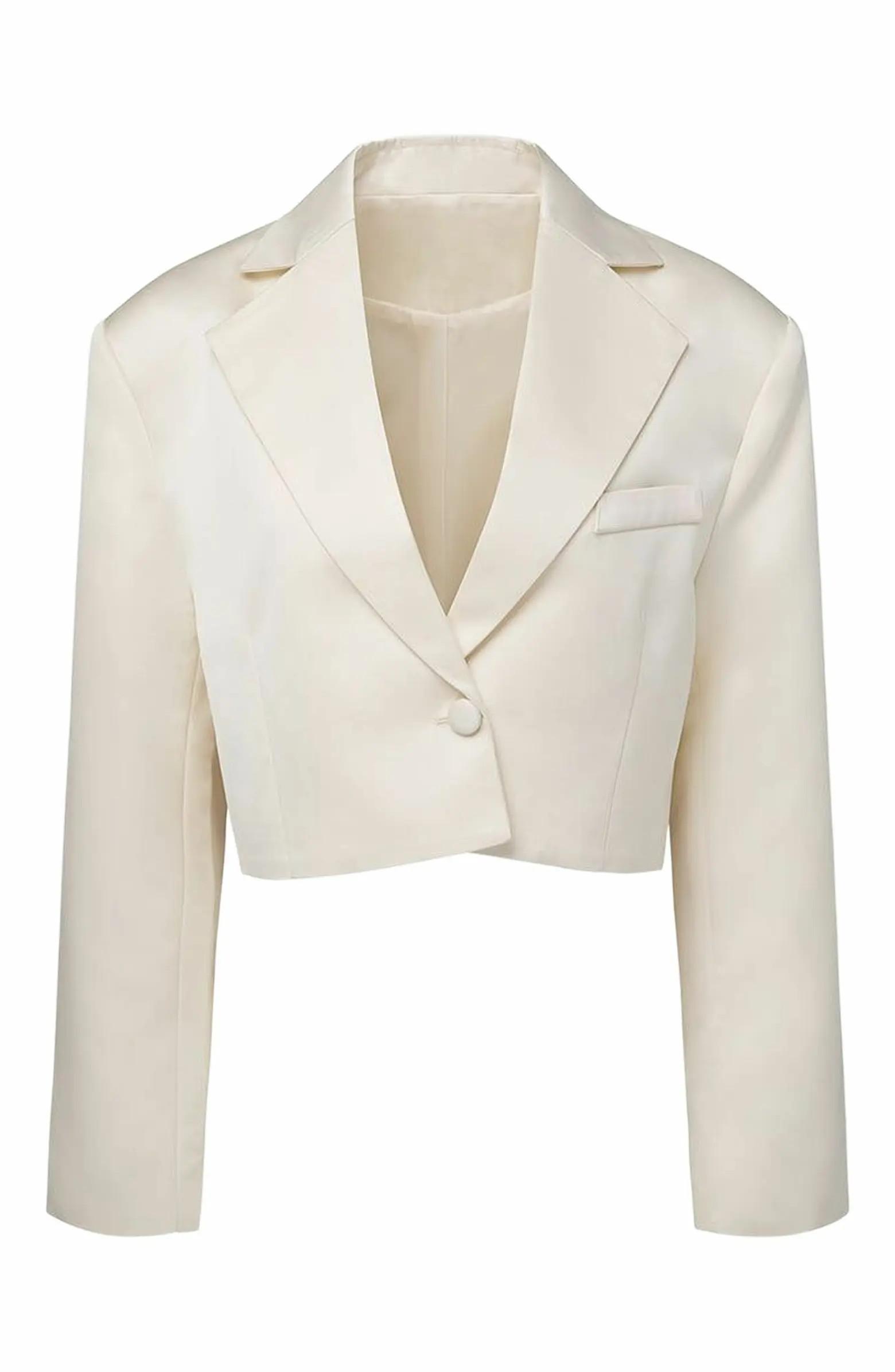 WeWoreWhat Cropped Satin Blazer | Nordstrom | Nordstrom