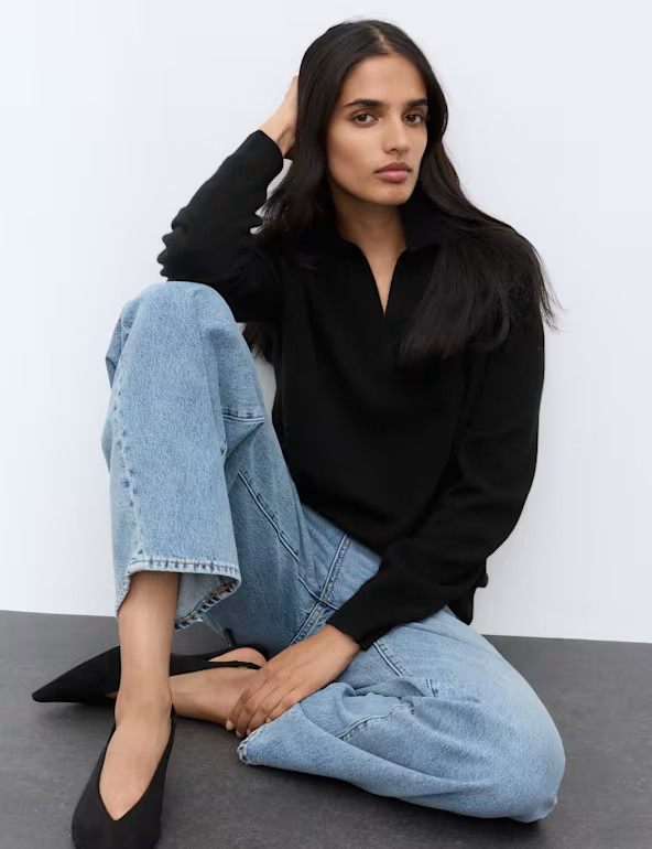 Pure Cashmere Relaxed Fit Knitted Top | Marks & Spencer (UK)