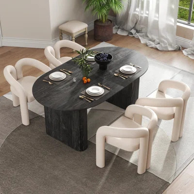 Modern Farmhouse Extendable 59.06" to 90.55" Table Dining Set for 4-8 | Wayfair North America