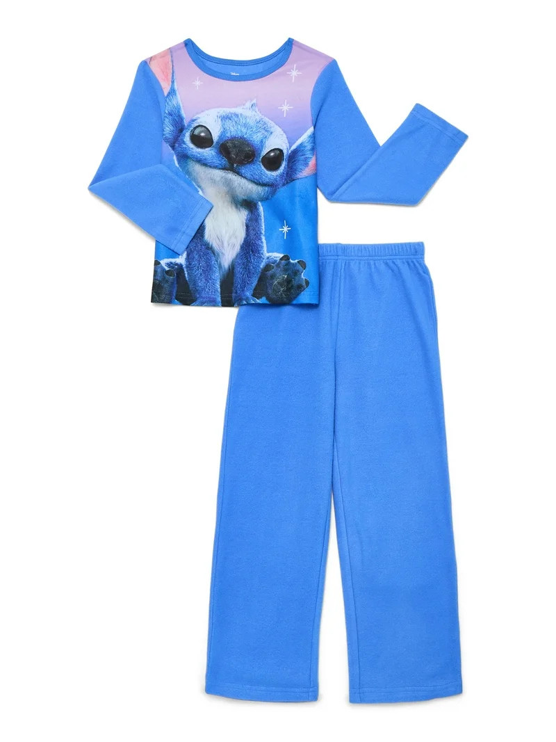 Disney Stitch Girls Long Sleeve Top and Pants Pajama Set, 2-Piece, Sizes 4-16 - Walmart.com | Walmart (US)