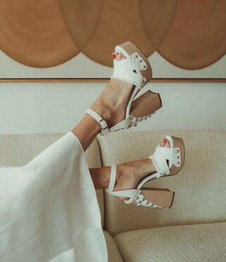 x DANNIJO Daisy Denim Studded Platform Sandals | Dillard's