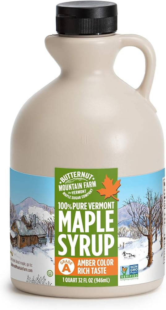 Butternut Mountain Farm Pure Vermont Maple Syrup, Grade A, Amber Color, Rich Taste, All Natural, ... | Amazon (US)