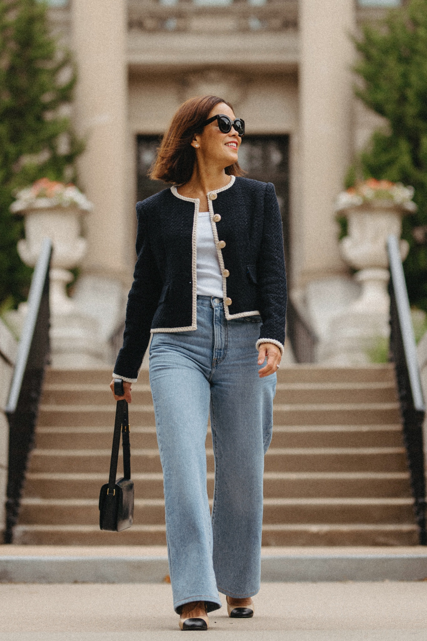 Fall Outfit 
What to wear in Paris 
Veronica Beard Jacket- size 6 
Levi’s Jeans- fit true to size
Barton two tone pump- fit true to size 

#LTKOver40 #LTKTravel #LTKStyleTip