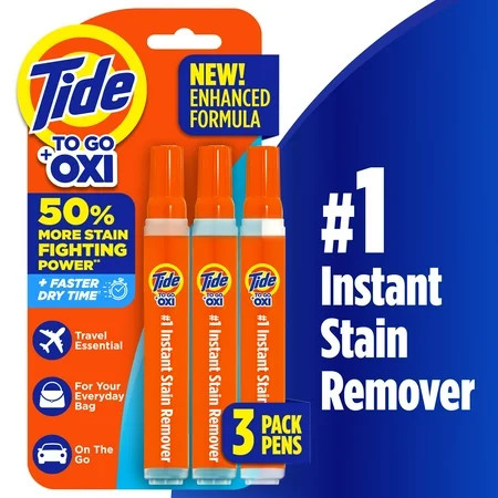 Tide To Go Instant Laundry Stain Remover Pen and Spot Cleaner, Travel Size Stain Sticks, Fresh, 1.01 fl oz, 3 Count | Walmart (US)