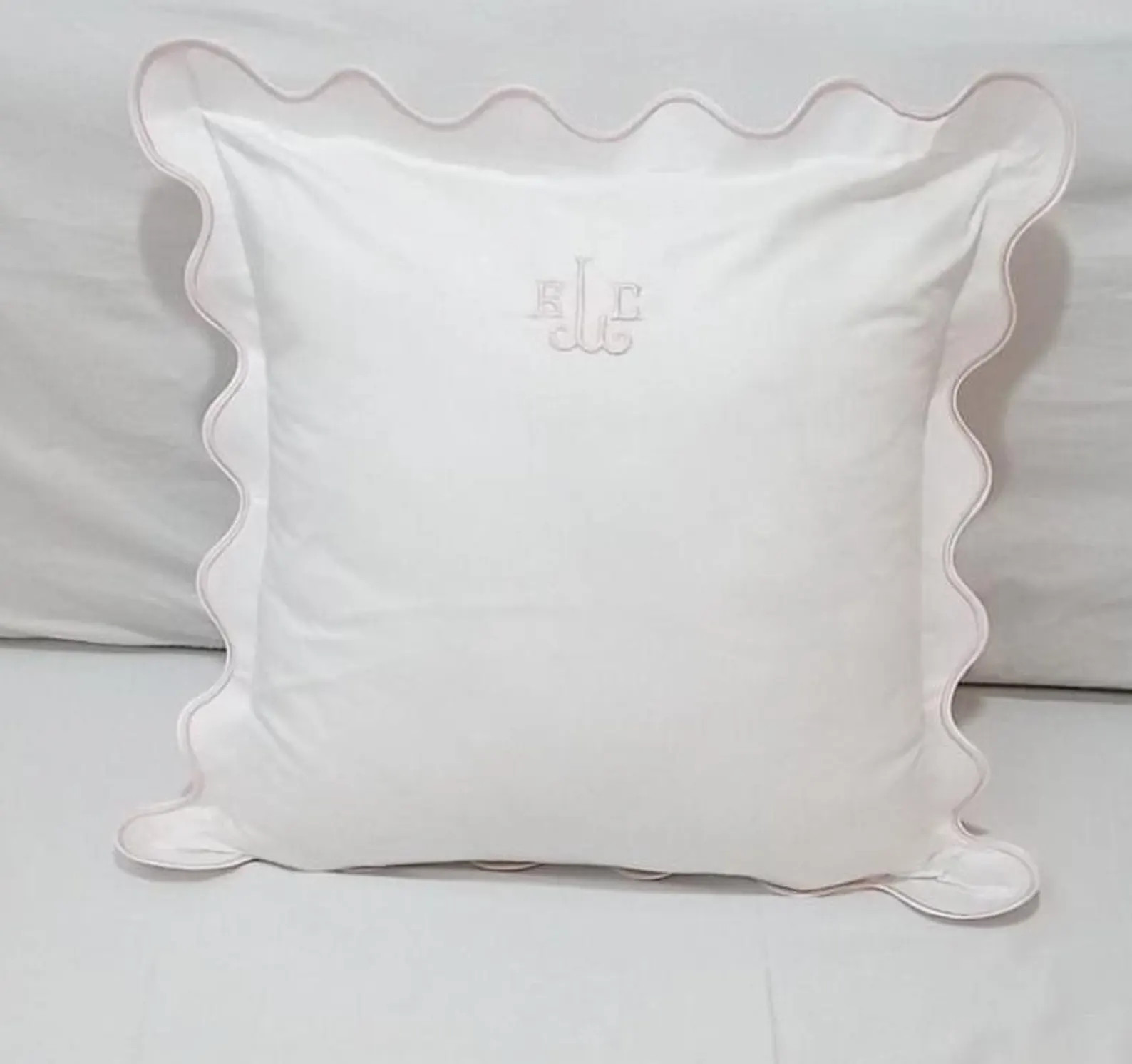 Personalized Monogram Euro Sham: Scalloped Embroidery, 400 Thread Count | Etsy (US)