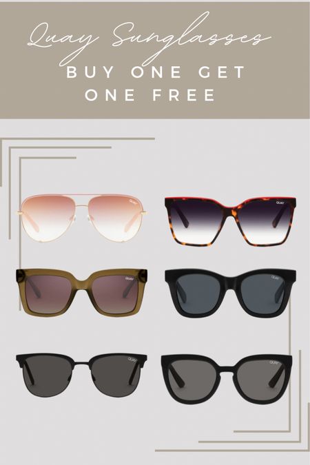 Quay sunglasses, buy one get one free sale! #sunglasses #polarized #buyonegetonefree #quay

#LTKGiftGuide #LTKsalealert #LTKCyberweek