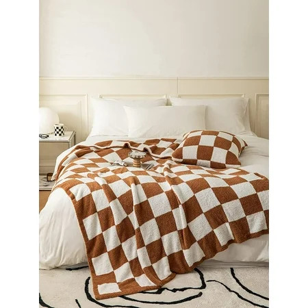 ZCYH Soft Cozy Buffalo Checkerboard Grid Fluffy Microfiber Knitted Throw Blanket Lightweight Fleece  | Walmart (US)