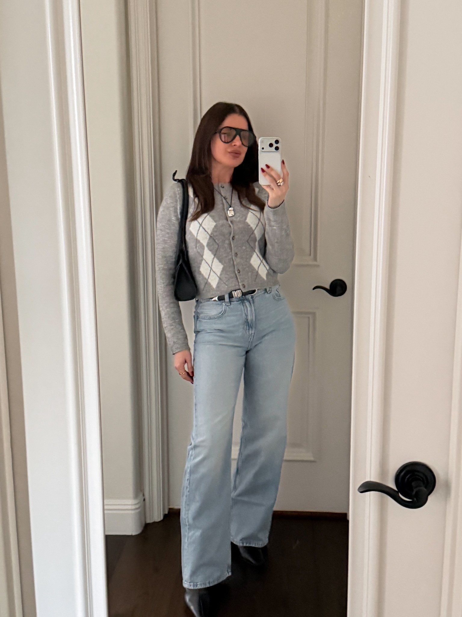 Styling an argyle cardigan with wide leg jeans and black leather loafers for fall 
#argyle #sweater #cardigan #wideleg #jeans #loafers #leather #falloutfit 

#LTKSeasonal #LTKFindsUnder100 #LTKFindsUnder50