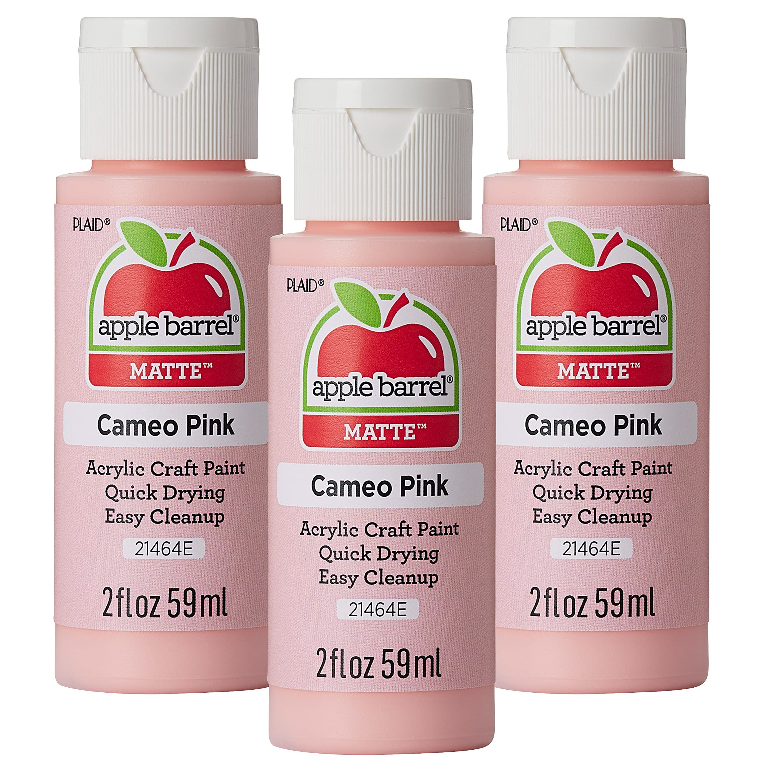 Apple Barrel Acrylic Paint, Cameo Pink (Pack of 3) 2 oz, 21464EA- (Pack of 3) | Amazon (US)