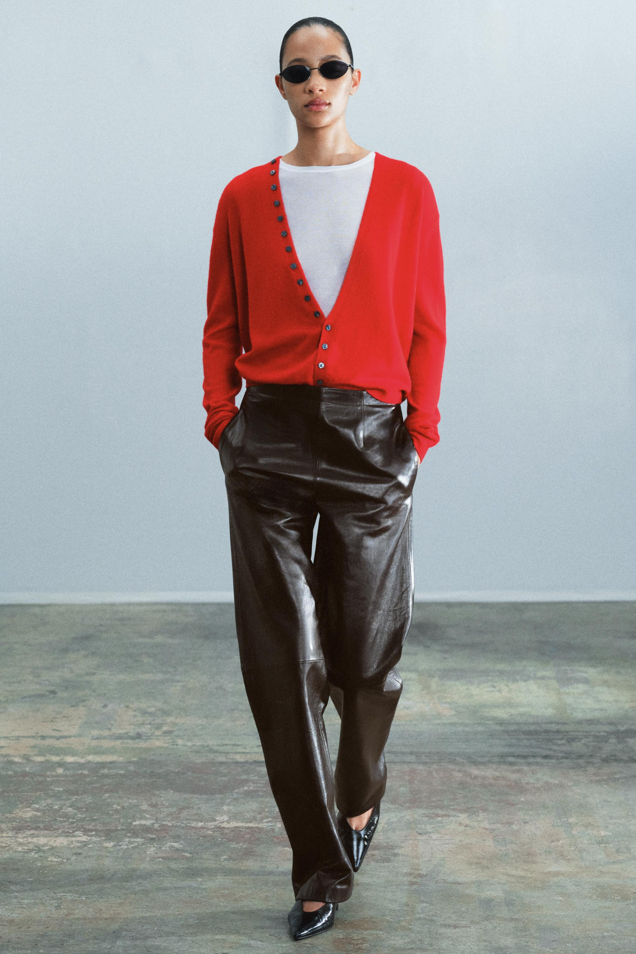 ZW COLLECTION 100% LEATHER TROUSERS | Zara US