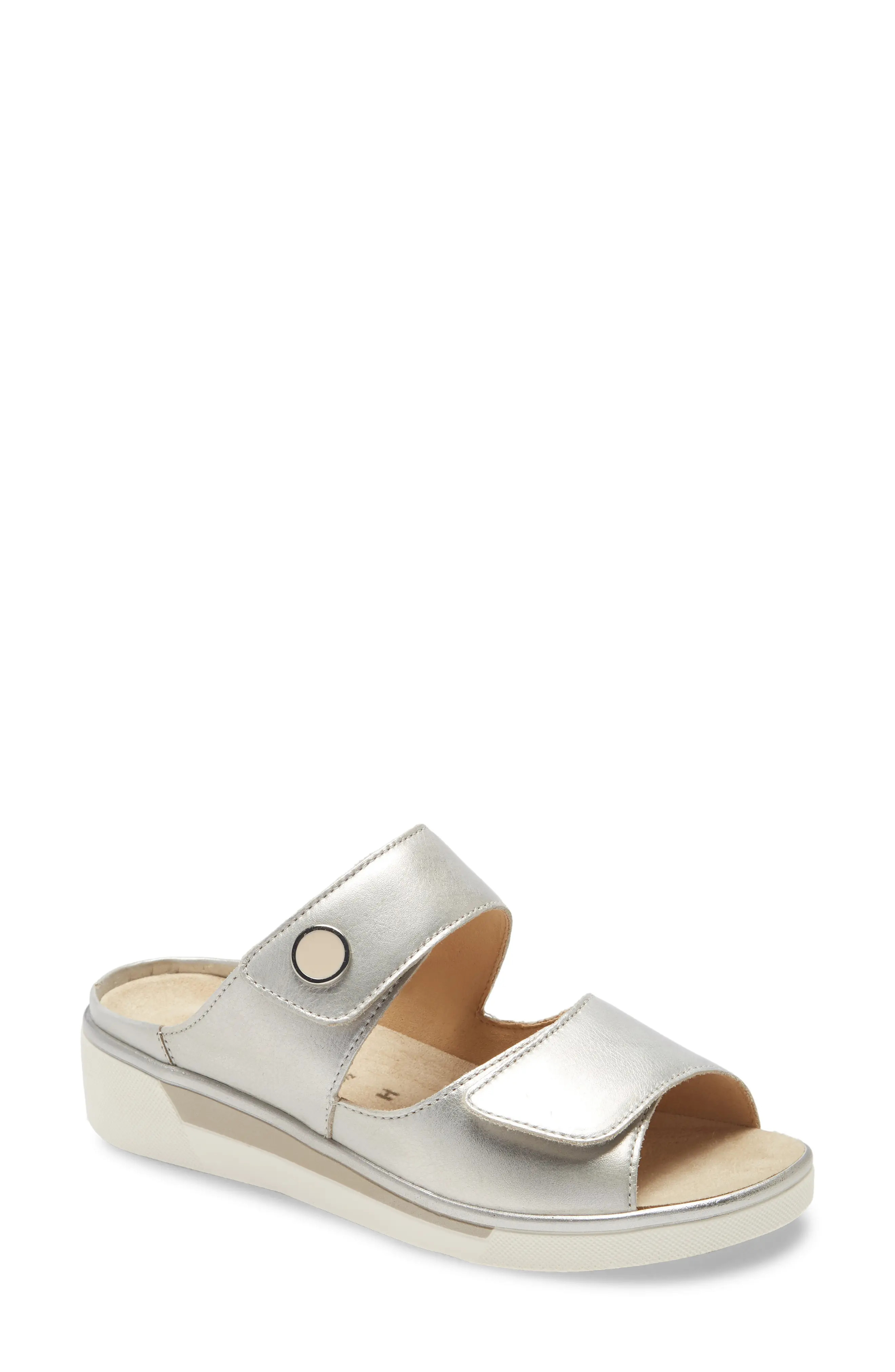 Women's Ara Carmen Slide Sandal, Size 9.5 M - Metallic | Nordstrom