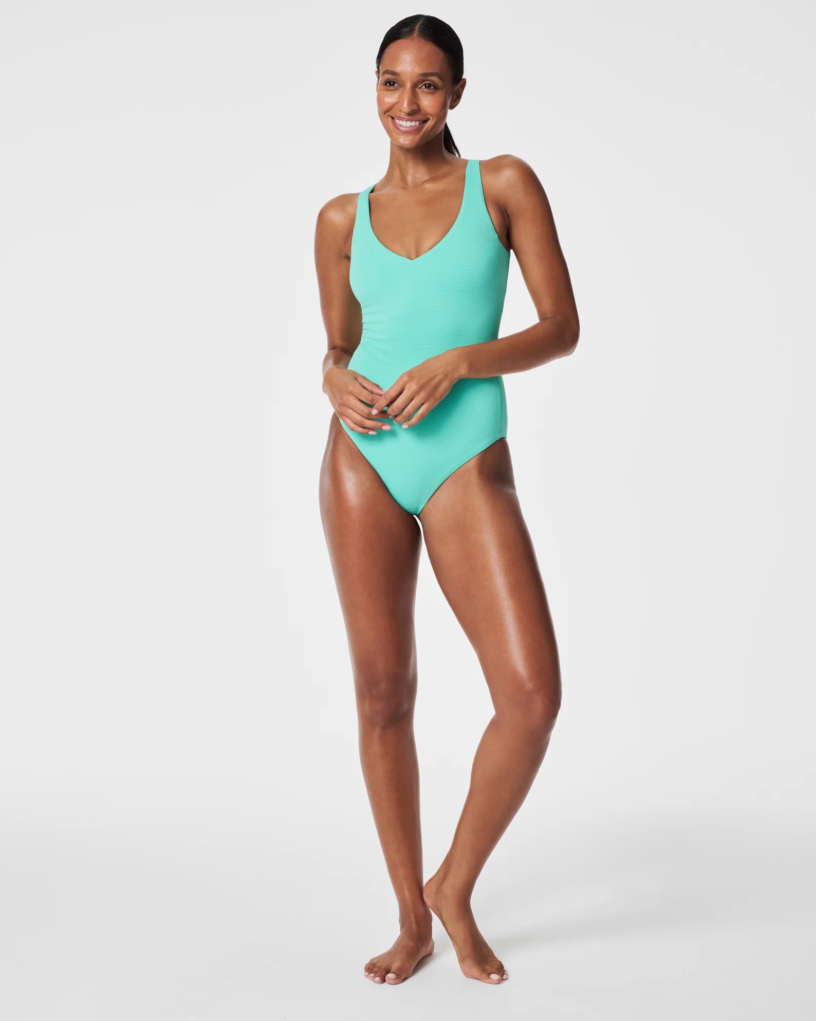 Pique Shaping Plunge One-Piece | Spanx