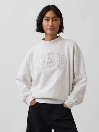 VintageSoft Terry Oversized Mockneck Logo Sweatshirt | Gap (US)
