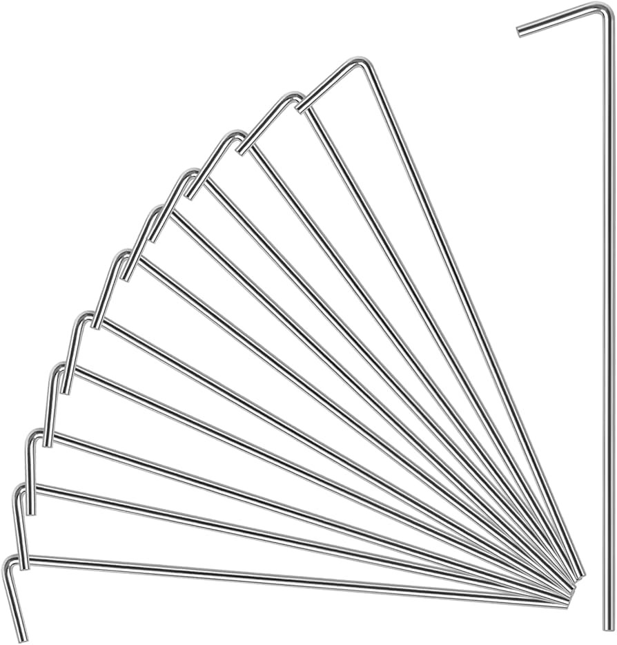 17 Pack Tent Stakes, Stakes for Outdoor Decorations, Tent Stakes Heavy Duty, Metal Stakes, Tent G... | Amazon (US)