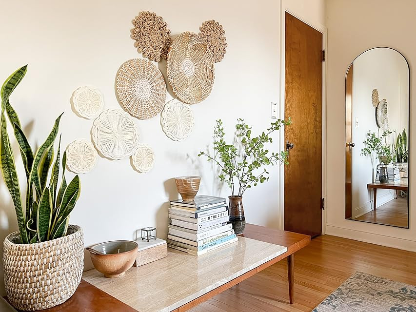 ChicnChill Wall Basket Set - Set of 9 Woven Basket Wall Decor with Boho Design - Handcrafted Seagras | Amazon (US)