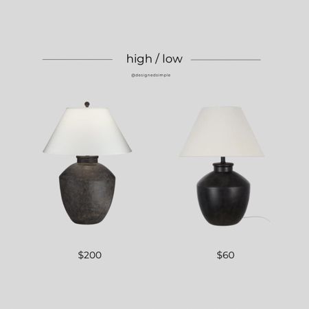 high low, get the look, splurge or save, Amber interiors dupe, black table lamp, pottery table lamp, black vase table lamp, vintage inspired table lamp

#LTKstyletip #LTKMostLoved #LTKhome
