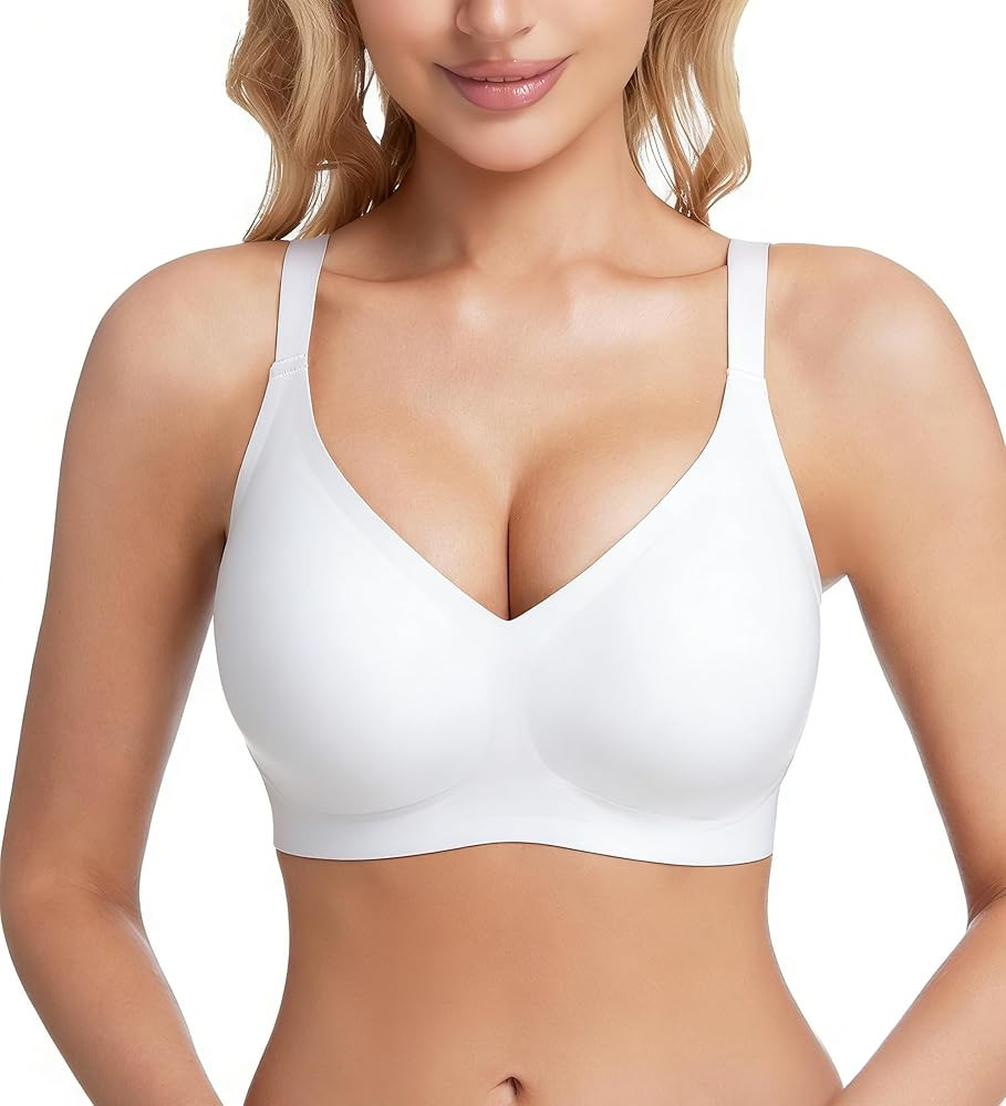 VRCOMFY Jelly Wireless Bras for Women Push Up Seamless Bras No Underwire Bra with Adjustable Stra... | Amazon (US)