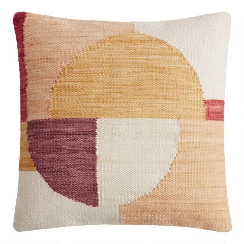 Warm Abstract Indoor Outdoor Throw Pillow | World Market