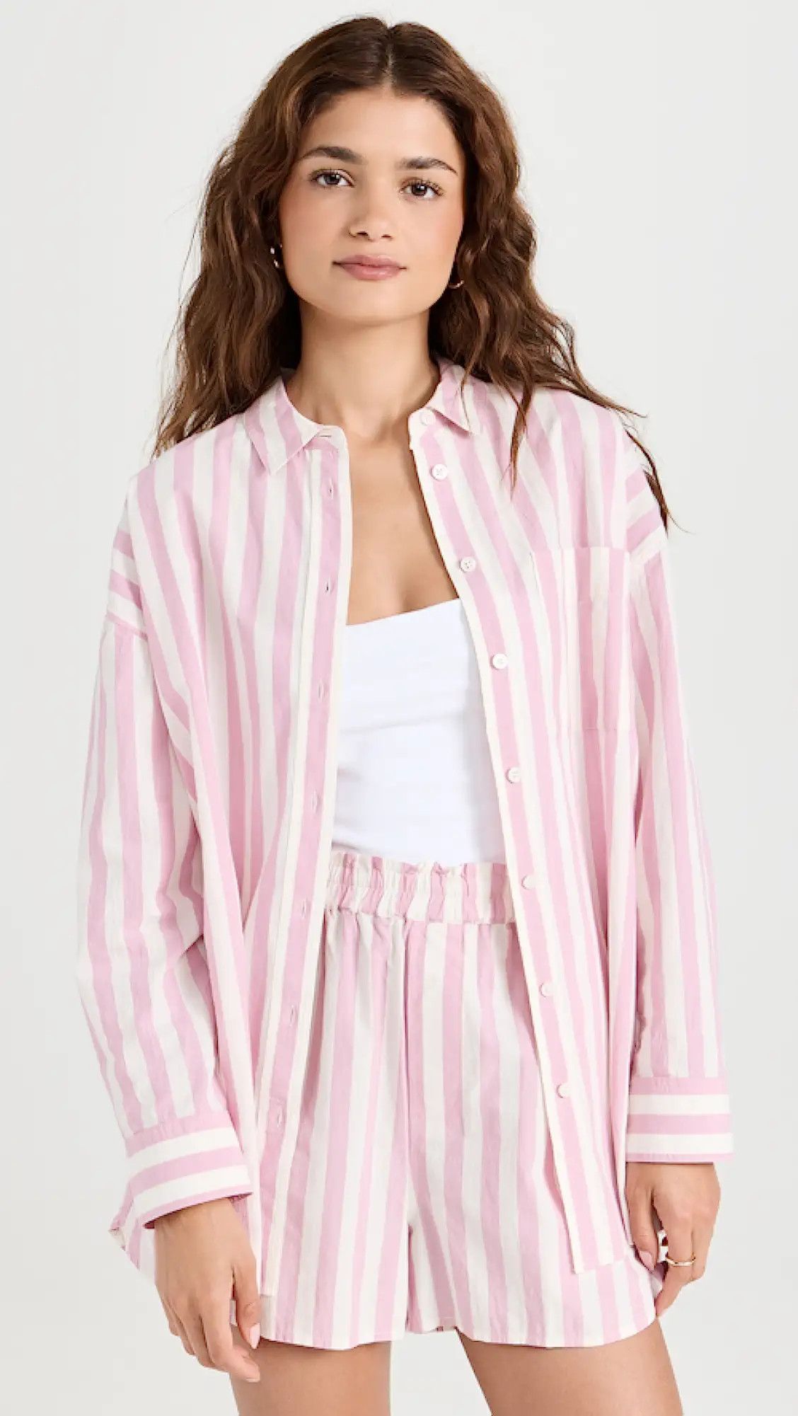 Madewell The Signature Poplin Oversized Shirt in Springy Stripe | Shopbop | Shopbop