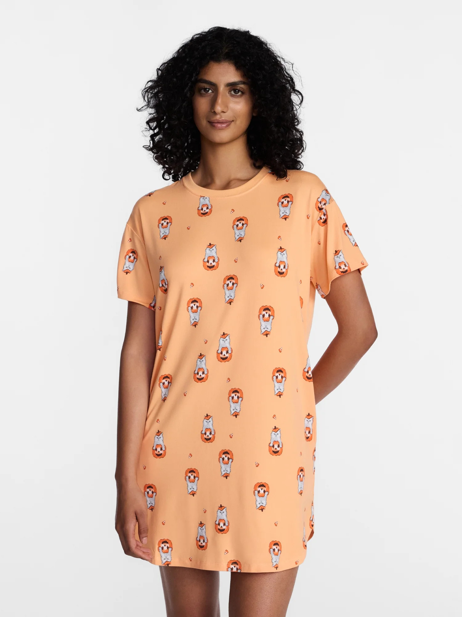 Halloween Women's Sleepshirt Top and Socks Set from Way to Celebrate, 2-Piece, Sizes XS-3X | Walmart (US)