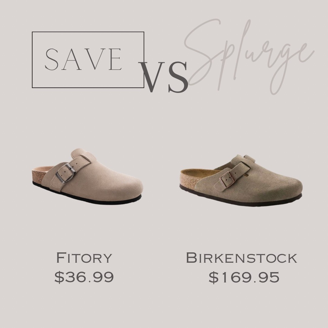 Save VS Splurge 

Found these Birkenstock dupes for under $40!!! 😍🤎



#clogs #womensshoes #sliponshoes #savevssplurge #fitory #birkenstock

#LTKTravel #LTKSaleAlert