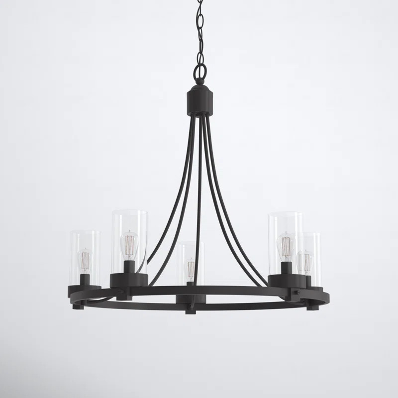 Laurie 5 - Light Dimmable Wagon Wheel Chandelier | Wayfair North America