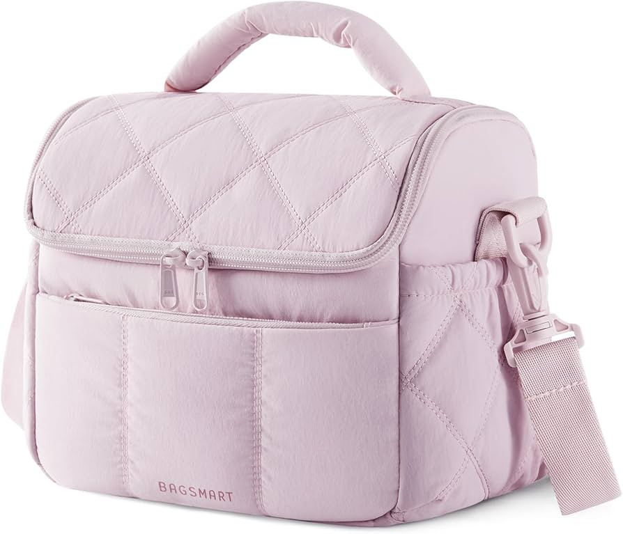 BAGSMART Insulated Lunch Bags for Women, Cute Quilted Lunch Box, Lightweight Puffy Padded Waterpr... | Amazon (US)