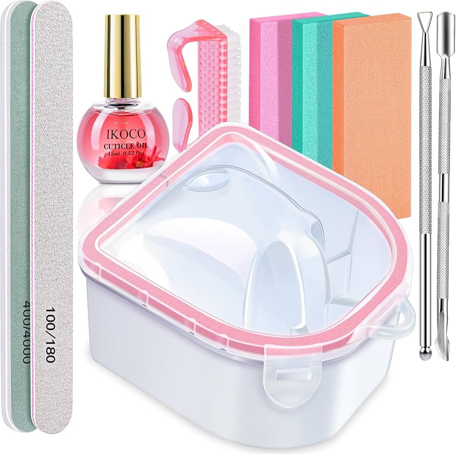 Nail Soaking Bowl, IKOCO Gel Nail Polish Remover Kit with Manicure Bowl, Easily Soak off Dip Powd... | Amazon (US)