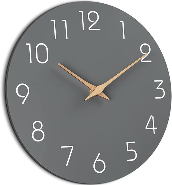 Mosewa Wall Clock 12 Inch Silent Non-Ticking Wall Clocks Battery Operated - Modern Simple Wooden ... | Amazon (US)