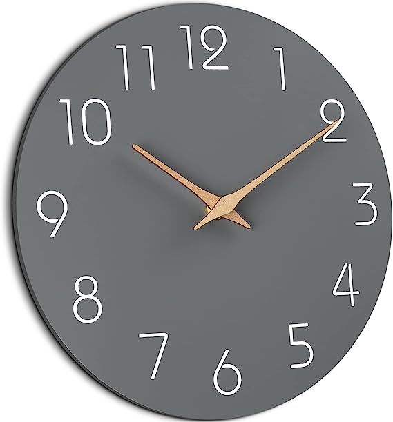 Mosewa Wall Clock 12 Inch Silent Non-Ticking Wall Clocks Battery Operated - Modern Simple Wooden ... | Amazon (US)