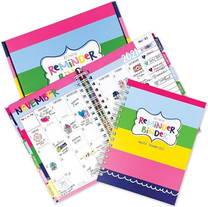 Reminder Binder 2021-2022 18-Month Planner + 361 Planner Stickers, Weekly & Monthly Views, Hard C... | Amazon (US)