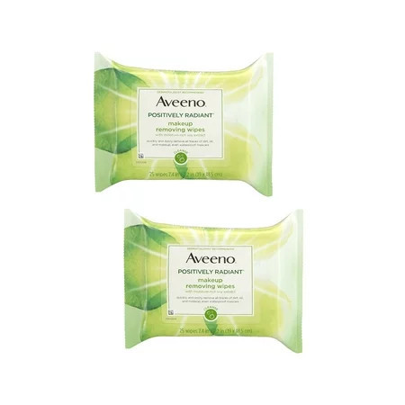 AVEENO Active Naturals Positively Radiant Makeup Removing Wipes 25 ea (Pack of 2) | Walmart (US)