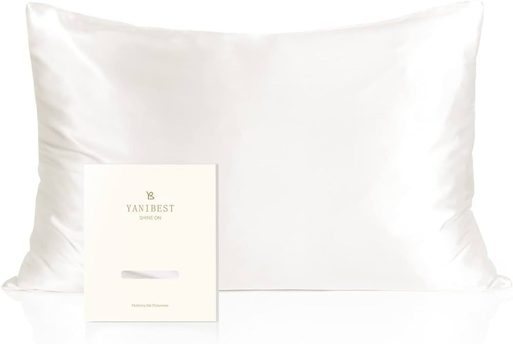 YANIBEST Silk Pillowcase for Hair and Skin 22 Momme 600 Thread Count 100% Mulberry Silk Bed Pillo... | Amazon (US)