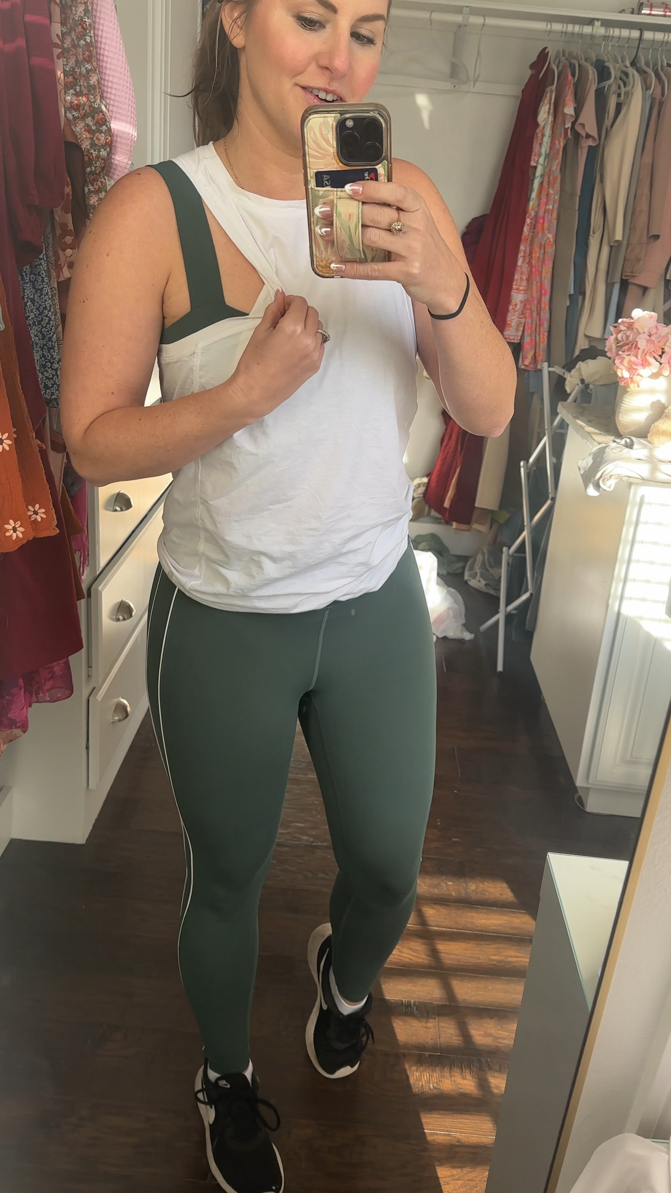 New target arrivals!!! These legging with the white piping are just the cutest! And they stayed out my entire workout!! 👌🏼👏🏼 wore it with my white open tie back tank, running jacket and matching green sports bra! I’d say it’s low/medium impact support- geared more for barre, Pilates, yoga, etc! (Not running, dance cardio or high impact workouts). Keep that in mind!! 

Linking my picks from the new arrivals in fitness at Target down below! ⬇️ 



#LTKFitness #LTKWatchNow #LTKActive
