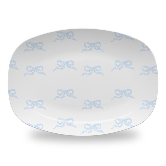 chinoiserie batik serving plate, blue and white cookie plate, christmas serving platter, preppy p... | Etsy (US)