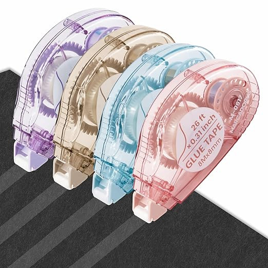 Glue Tape for Scrapbooking, Scrapbook Tape 4 Pcs, Double Sided Tape Roller for Crafts, 26 Ft x 0.... | Amazon (US)
