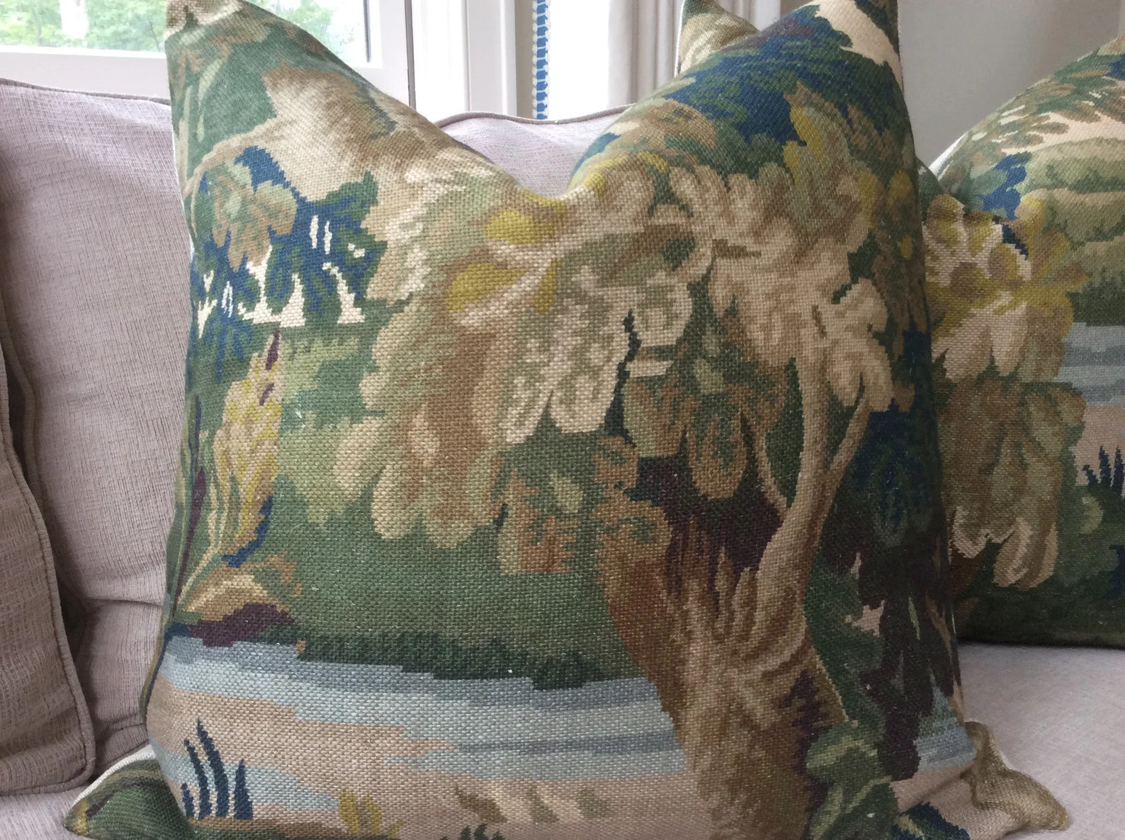 Cowtan and Tout “Richmond” in antique blue and green pillow cover | Etsy (Global)