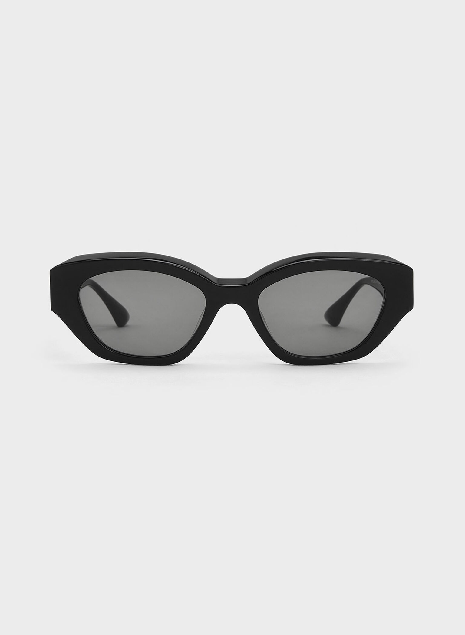 Black Onyx Recycled Acetate Cat-Eye Sunglasses | CHARLES & KEITH | Charles & Keith US