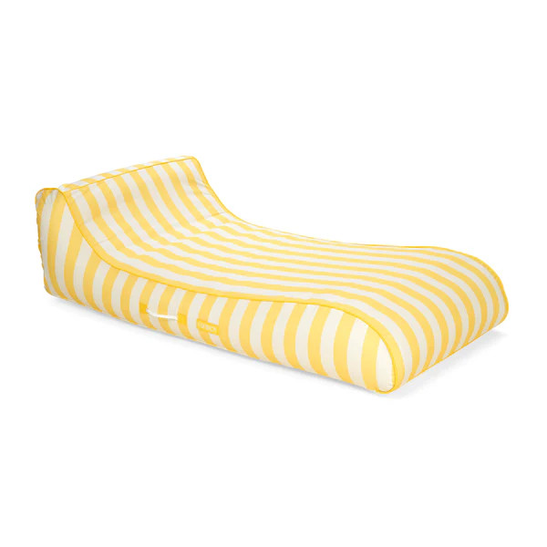Fabric Sunbed Lounger Yellow Cabana Stripe, 62" Long | FUNBOY