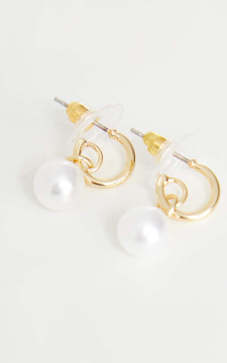 Dainty Mini Pearl Hoop Earrings | PrettyLittleThing US