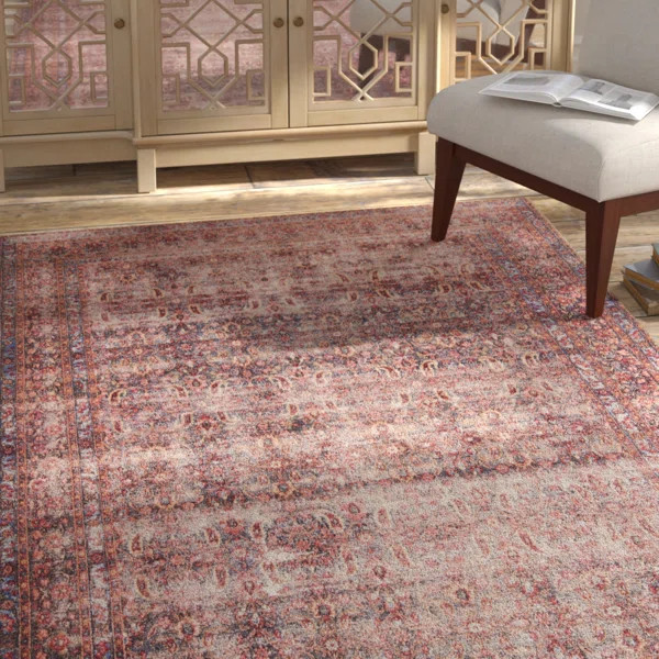 Rakesh Oriental Eggplant/Crimson Area Rug | Wayfair Professional