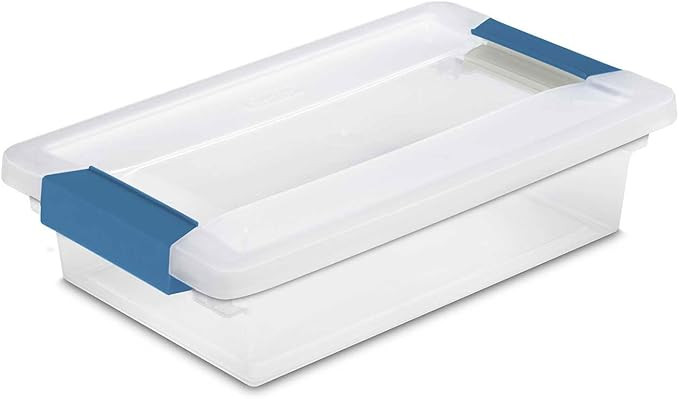 Sterilite 19618606 Small Clip Clear Storage Box With Latched Lid - 11"L x 6-5/8"W x 2-3/4"H - Lot... | Amazon (US)