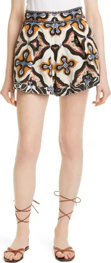 Ulla Johnson Tariq Embroidered Print Cotton Shorts | Nordstromrack | Nordstrom Rack