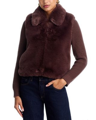 Aqua Faux Fur Cardigan - Exclusive | Bloomingdale's (US)