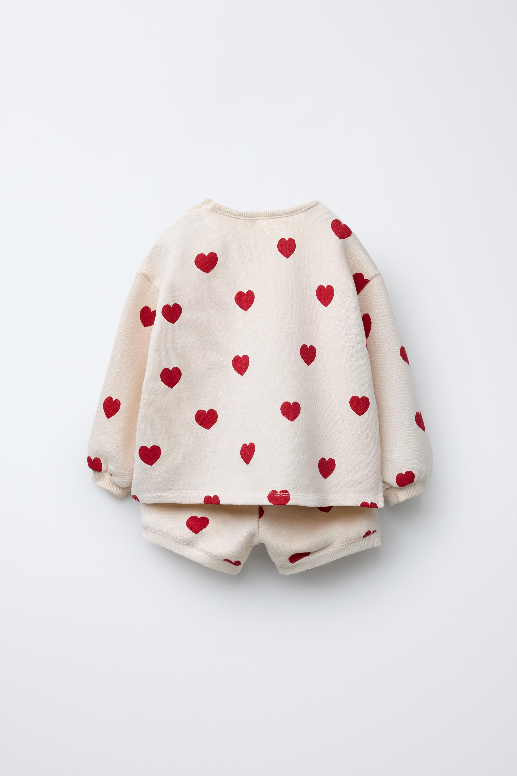 HEART PRINT SWEATSHIRT AND BERMUDA SET | Zara US