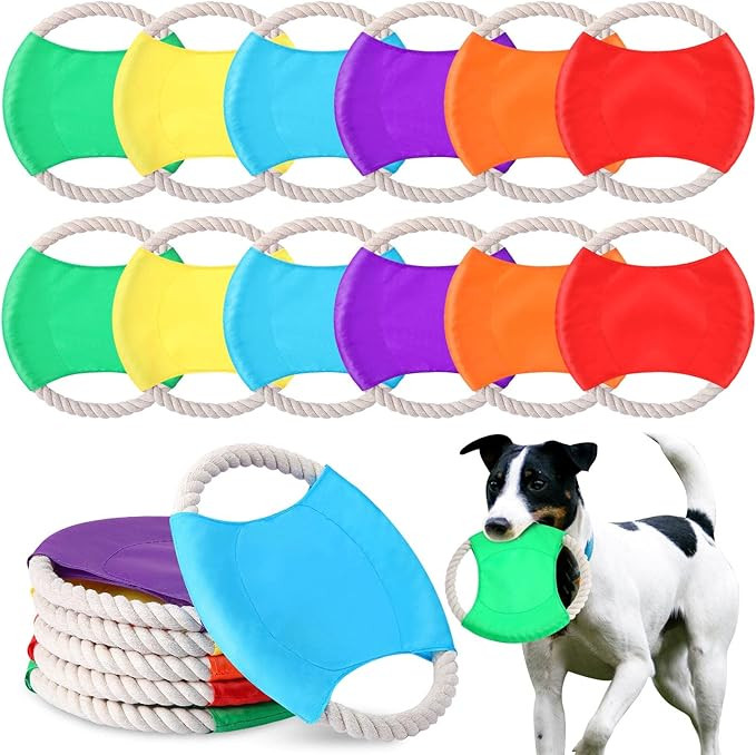 36 Pieces Flying Disc Dog Rope Toys Dog Toy Dog Training Toy Assortment Puppy Chew Rope Toy for L... | Amazon (US)