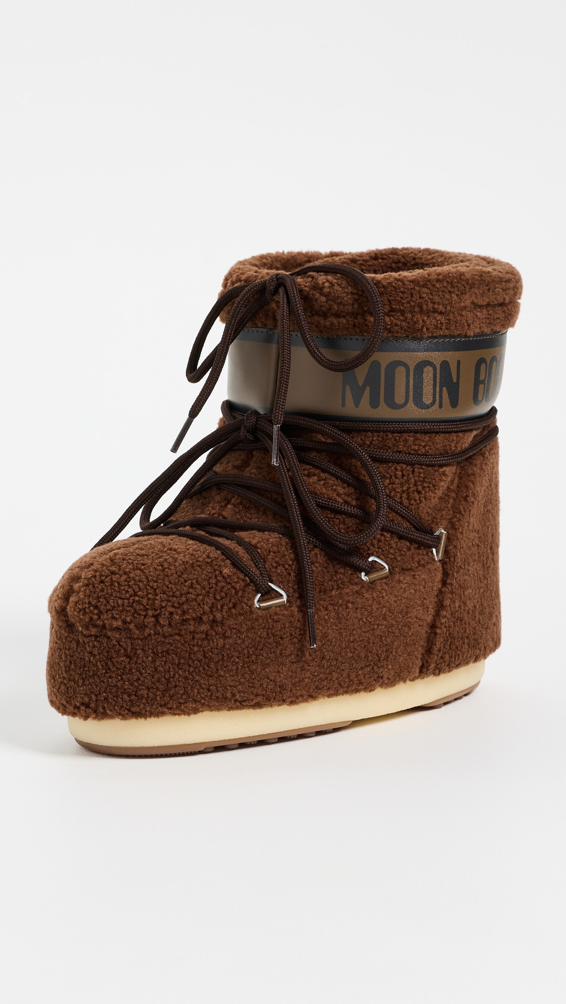 Moon Boot Icon Low Fleece Boots Brown 33/35 | Shopbop