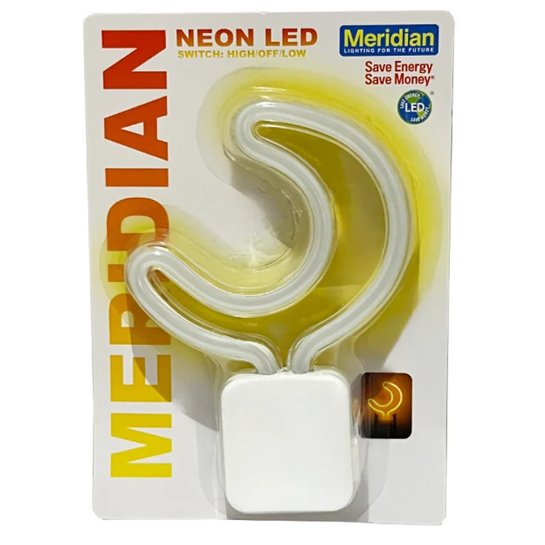 Meridian LED Yellow Neon Moon Night Light, 3 Modes, 5.75in by 3.75in | Walmart (US)