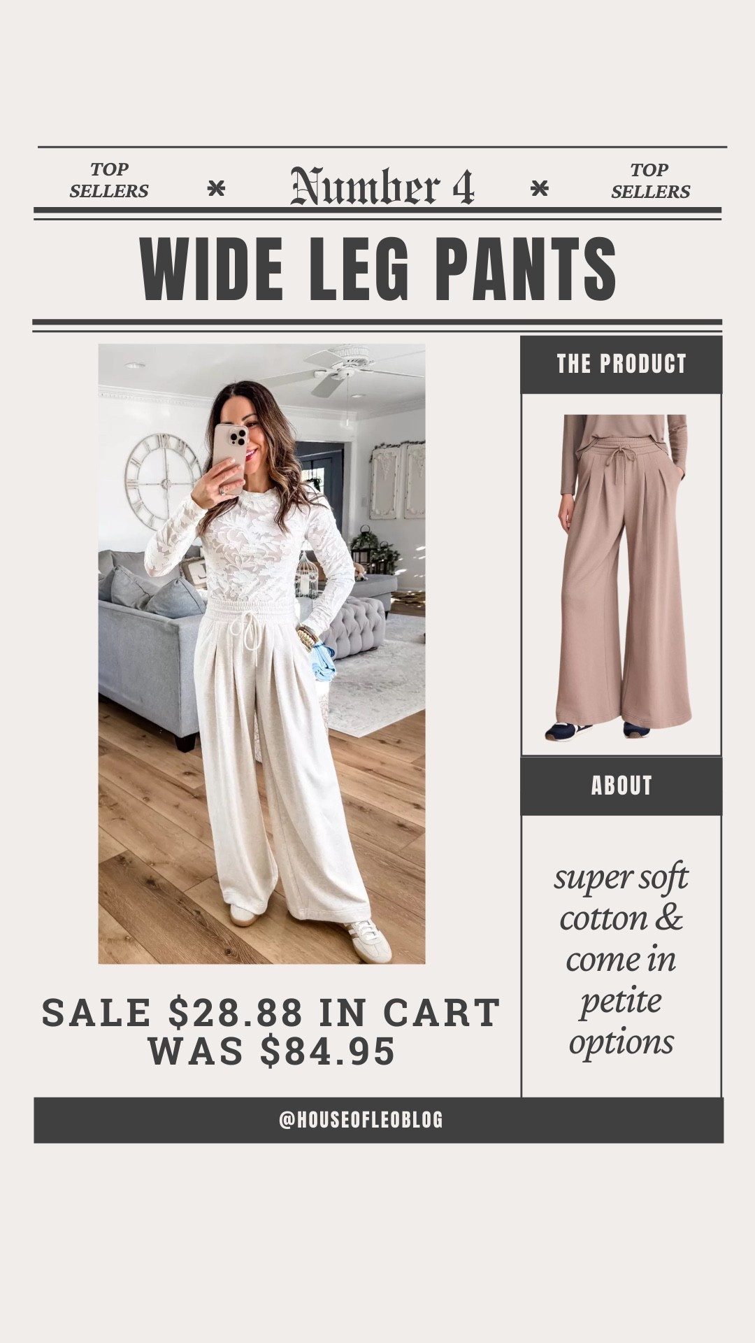 Wearing XS petite wide leg pants, wide leg sweatpants. Small lace top.

#LTKPetite #LTKSaleAlert #LTKFindsUnder50