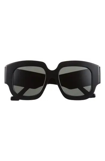 Gucci 52mm Oversize Sunglasses in Black Black Grey at Nordstrom Rack | Nordstrom Rack
